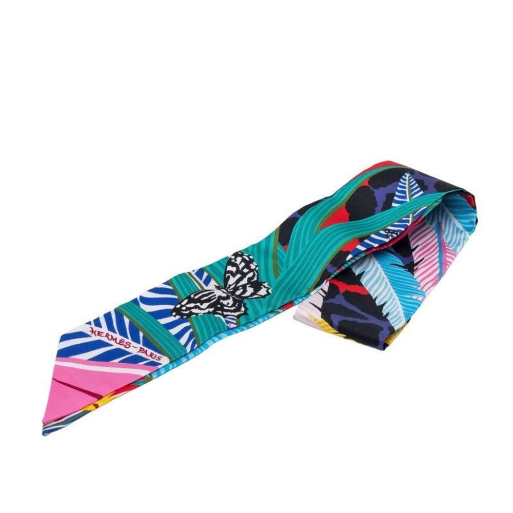 Hermes Twilly Jaguar Quetzal Scarf Multicolor